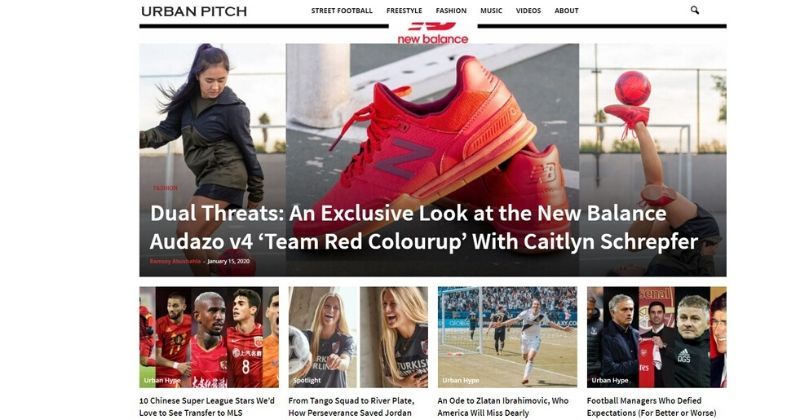 screenshot of urban pitch blog page