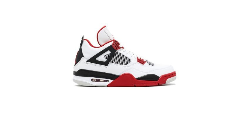 retro nike air jordan trainers in white and red
