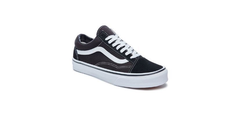 classic black and white vans old skool trainers