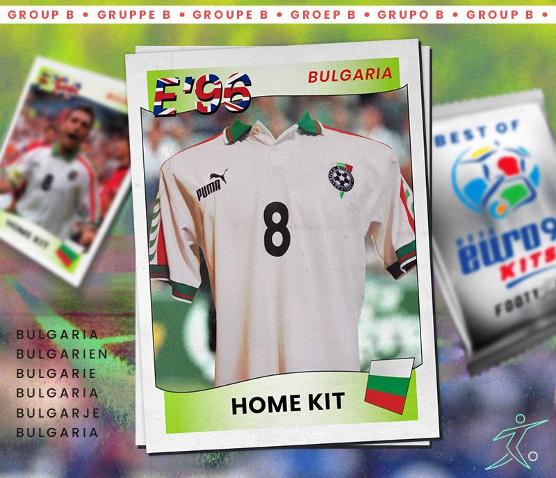 bulgaria euro 96 home shirt in white, red and green