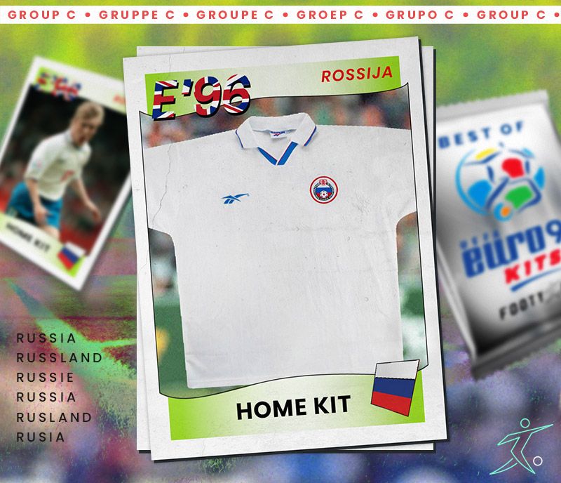 russia white euro 96 home kit displayed as a retro sticker