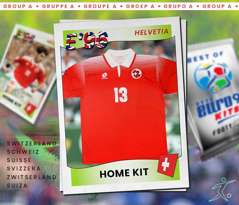 red switzerland euro 96 shirt styled as a retro sticker