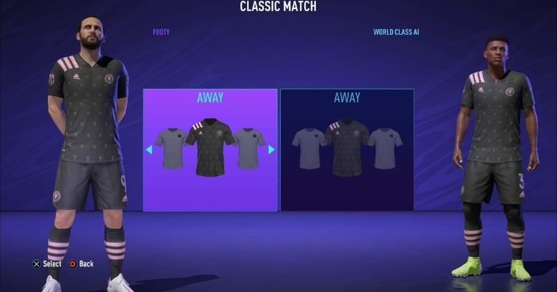 screenshot of inter miami away kit from fifa 21