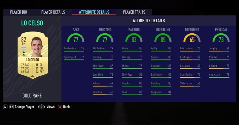 giovani lo celso stats for fifa 21