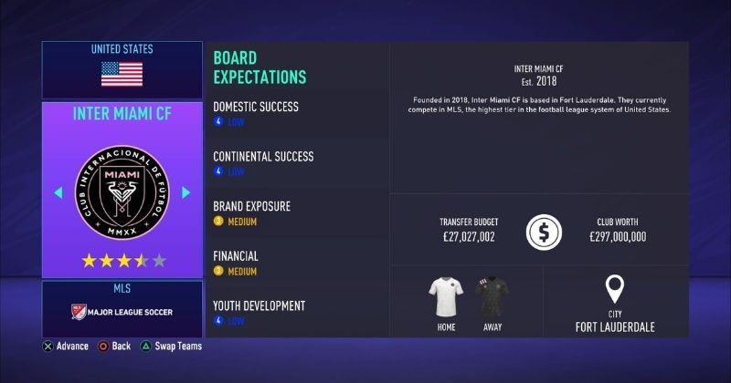 inter miami in fifa 21 career mode