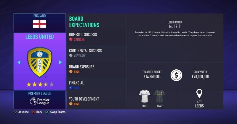 leeds united in fifa 21 career mode