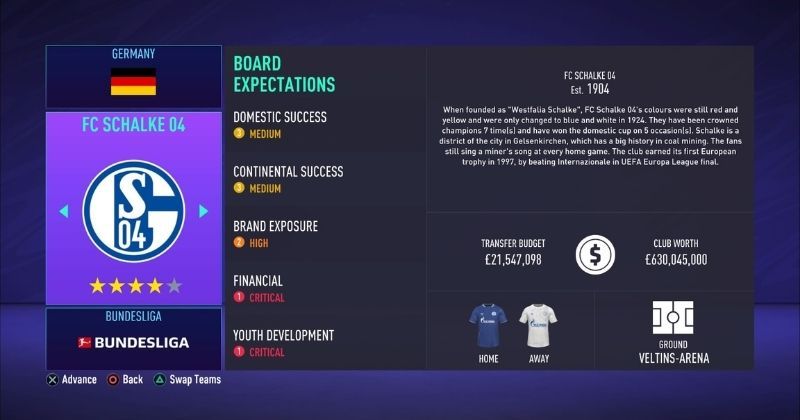 schalke in fifa 21 career mode