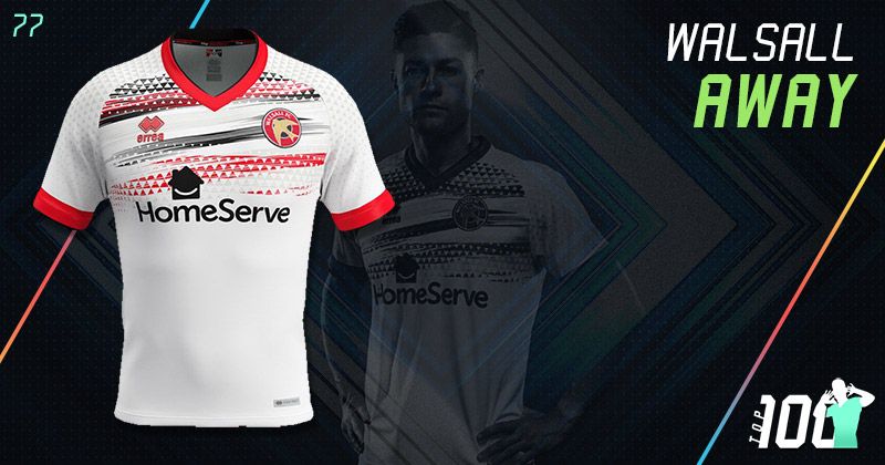 walsall 2020-21 white away kit with unique graphic