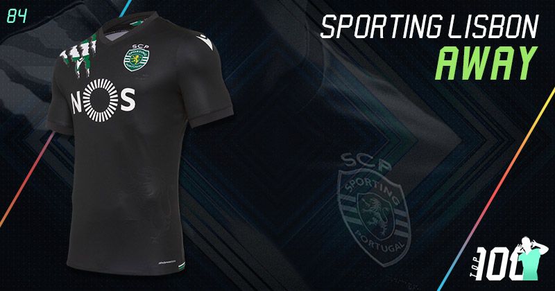 sporting lisbon 2020-21 away kit with lion claw graphic