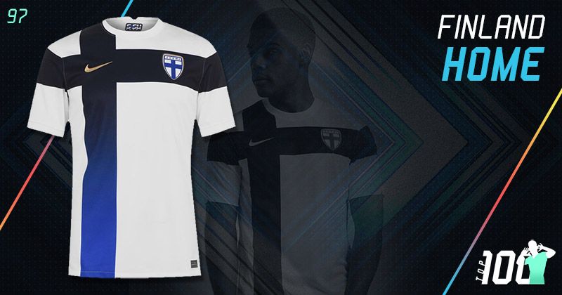 finland 2020-21 home kit with cross graphic