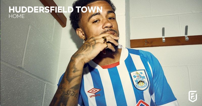 huddersfield town 2022-23 home shirt in blue and white