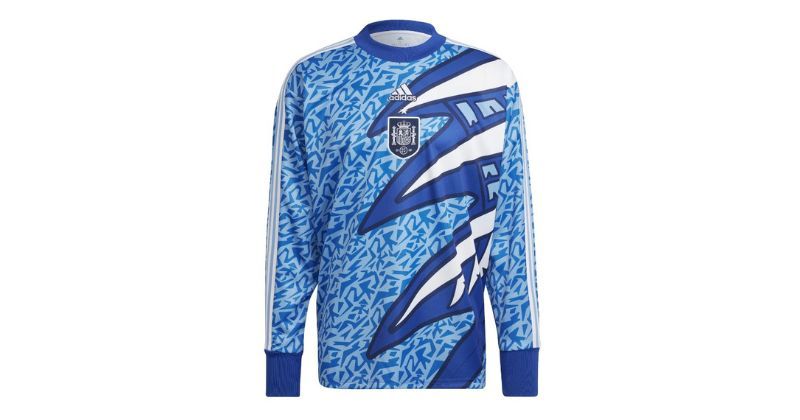 adidas spain icon goalkeeper jumper in blue