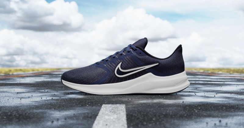 nike downshifter running shoes in white