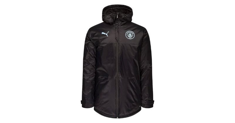mens puma man city winter jacket in black
