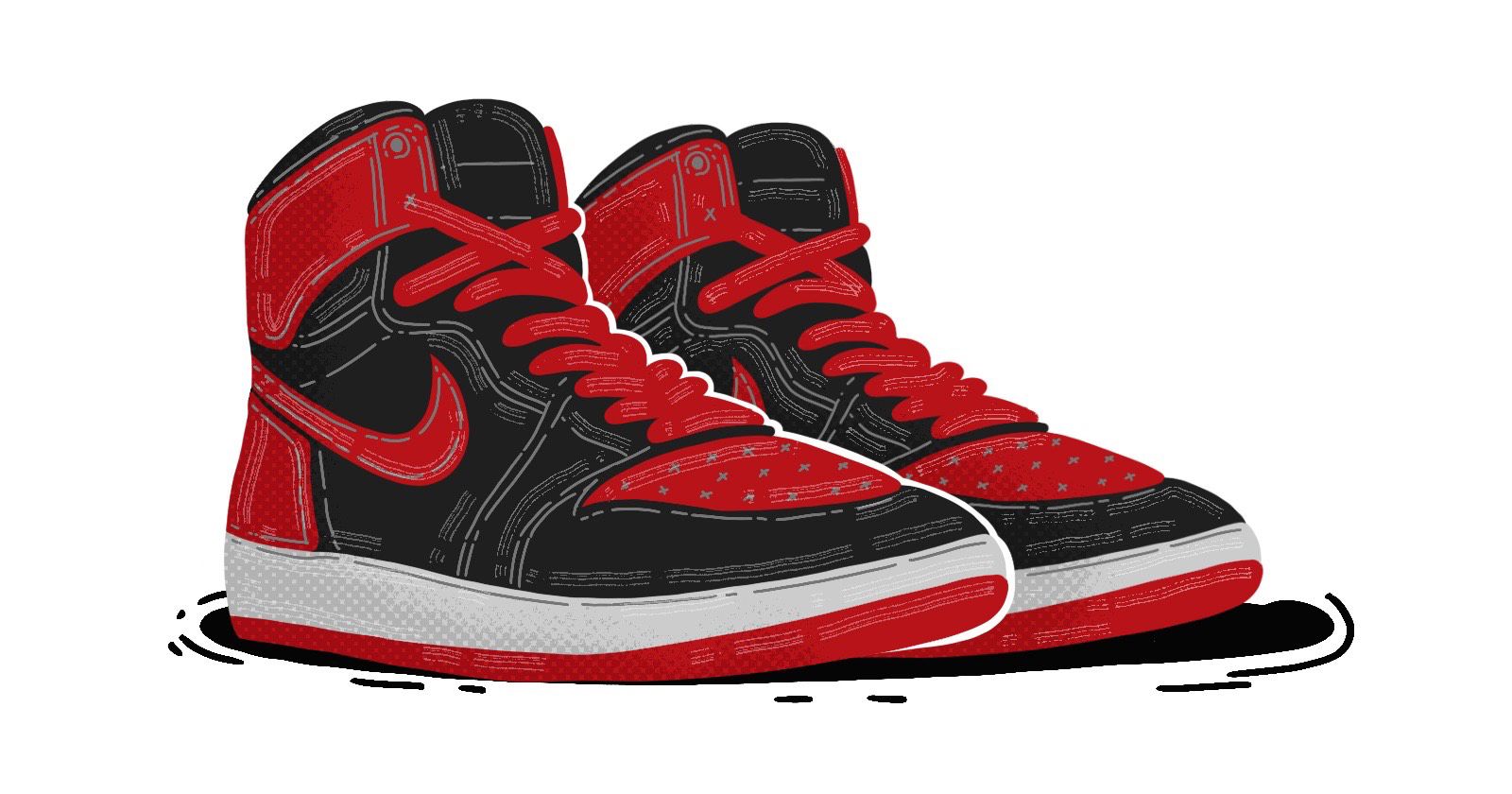 original nike air jordan 1 trainers in red and black