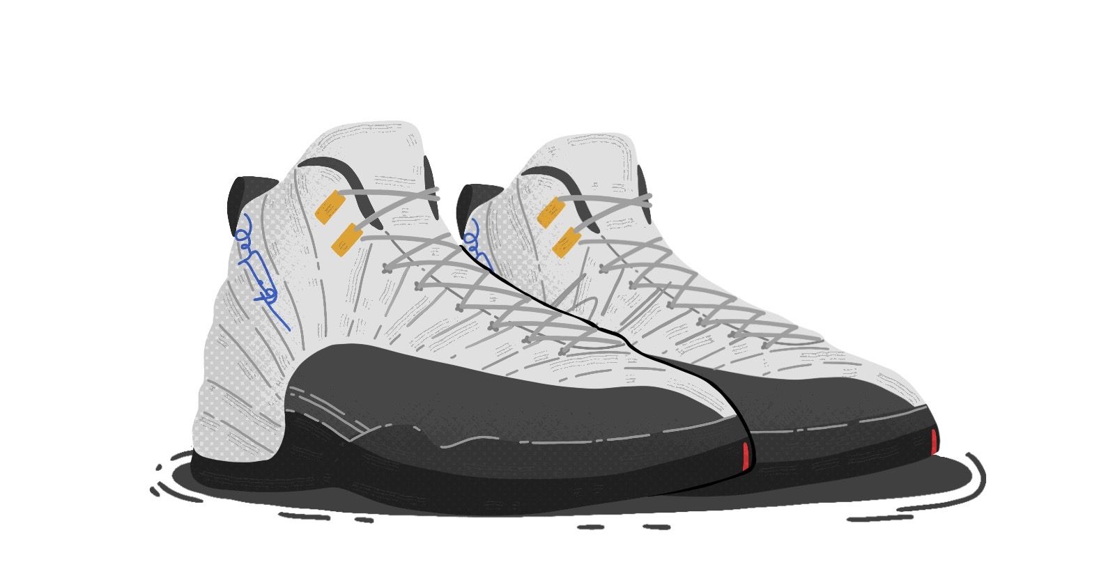 nike air jordan 12 trainers in white and black