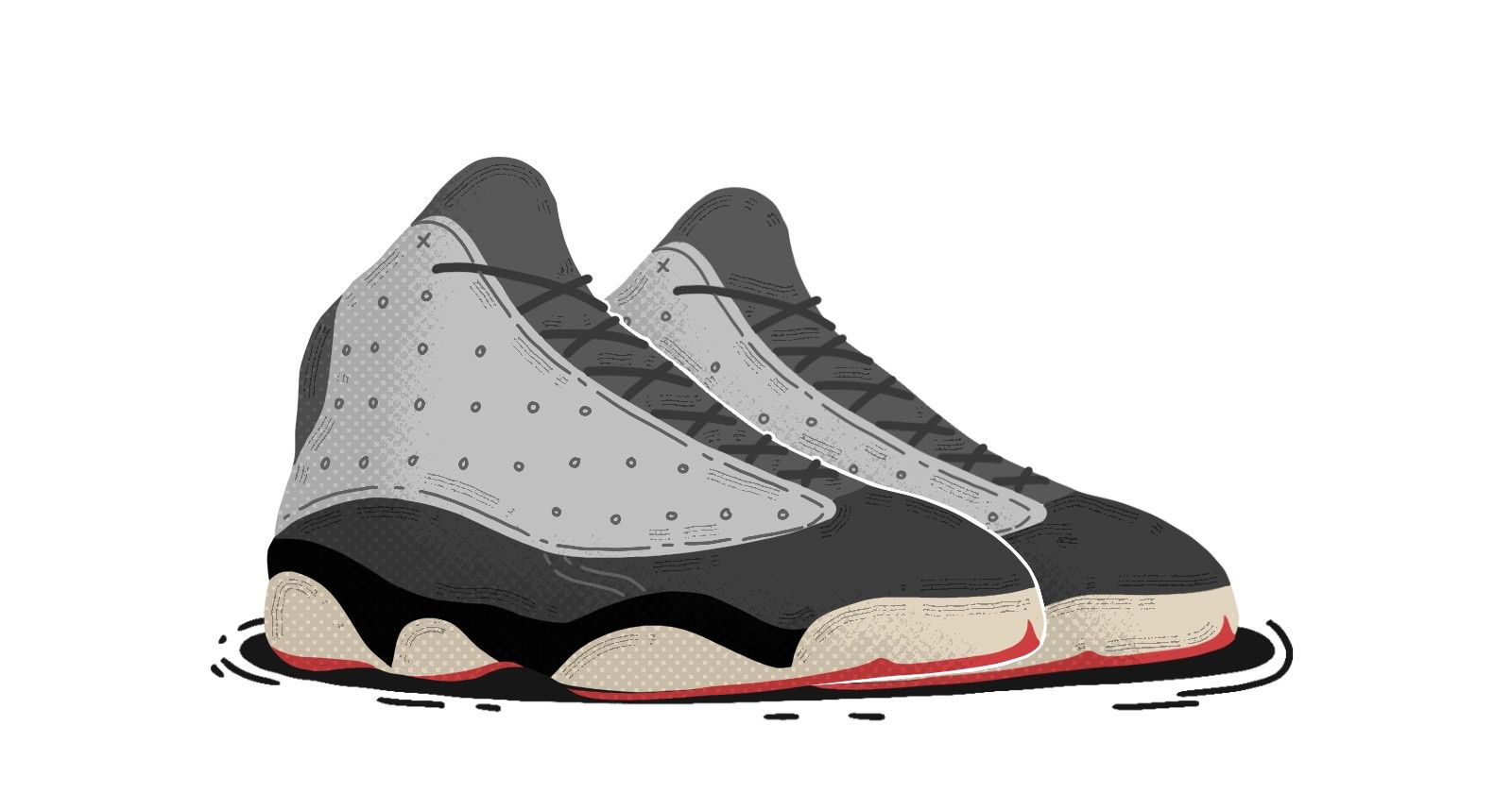 nike air jordan 13 trainers in black and white