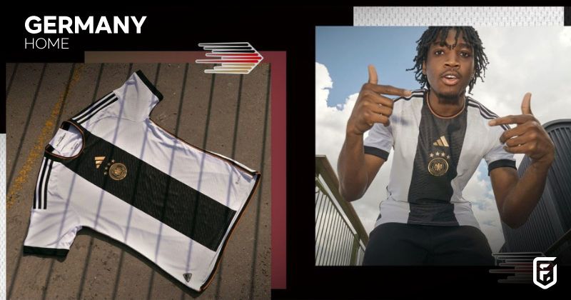 germany home shirt 2022-23 in black and white