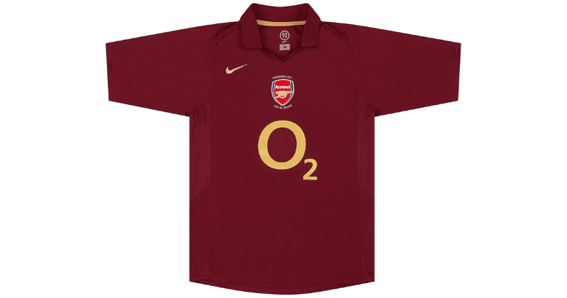 arsenal 2005-06 nike home shirt in plum burgundy