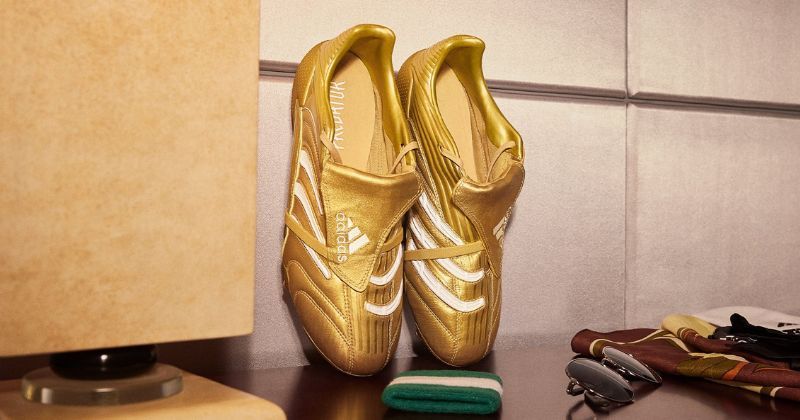 gold football boots drying indoors
