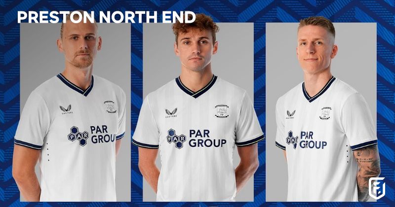 players wearing preston north end 2023-24 home shirt in white