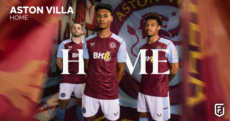 aston villa 2023-24 home shirt in claret and blue