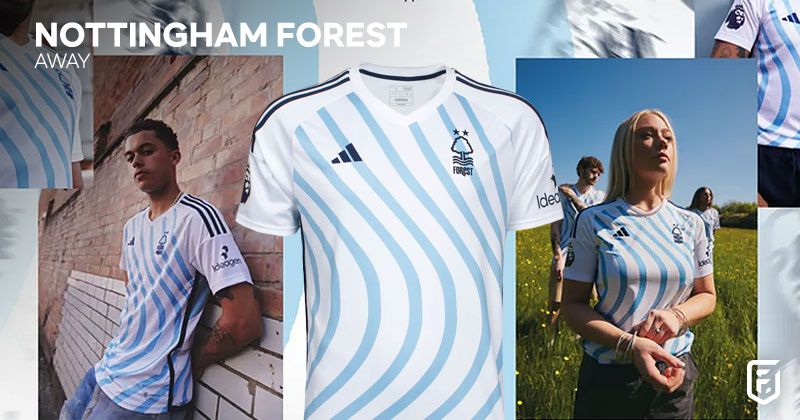 nottingham forest 2023-24 away shirt in white and blue
