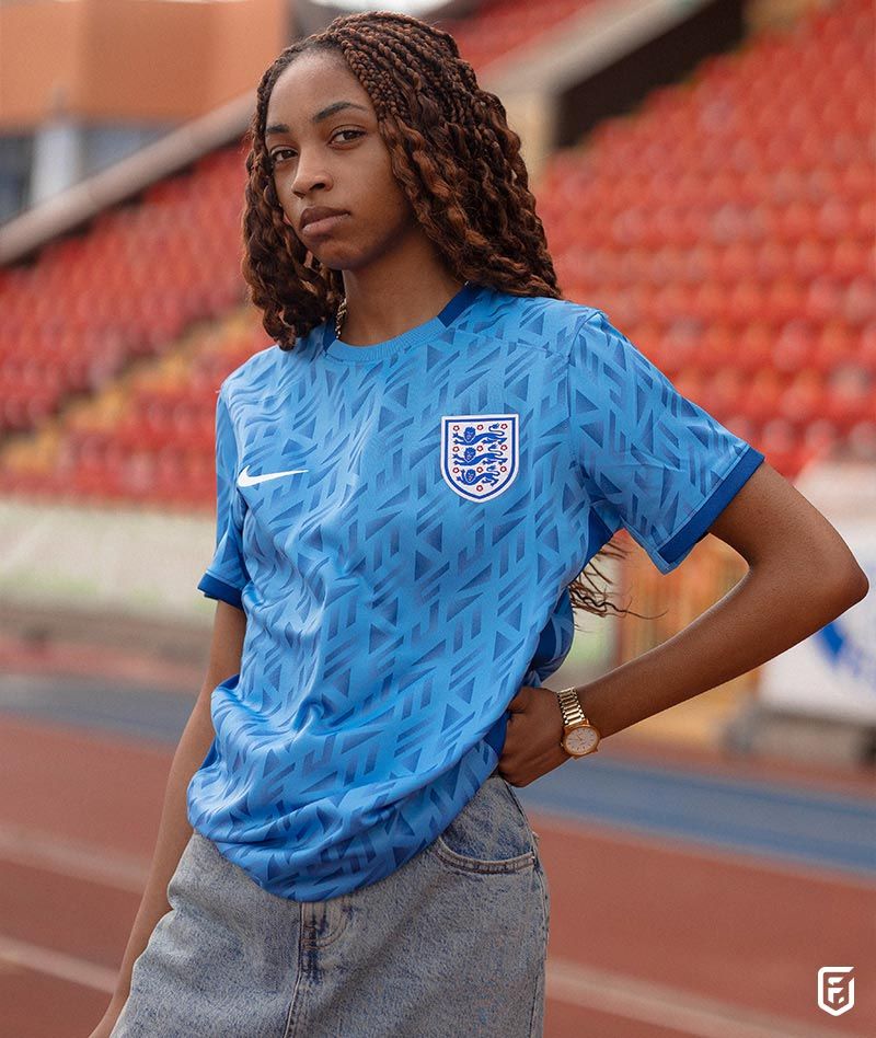 womens england away shirt 2023 in blue