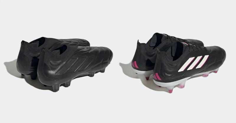 adidas copa pure plus and .1 football boots in black and black and pink